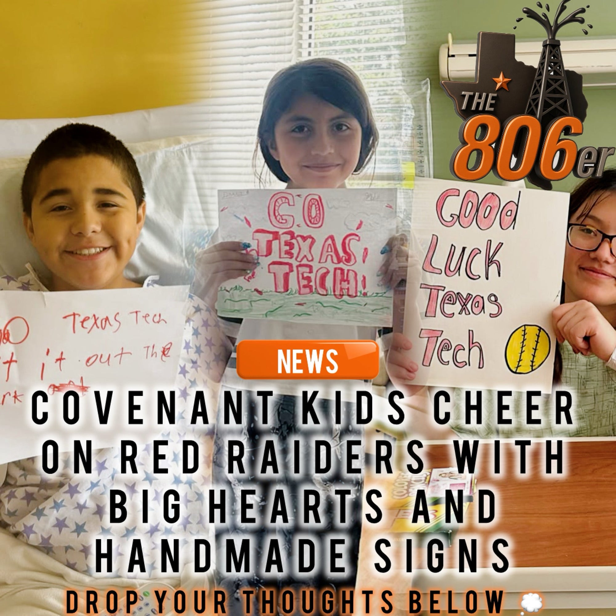 Covenant Kids Cheer on Red Raiders with Big Hearts and Handmade Signs