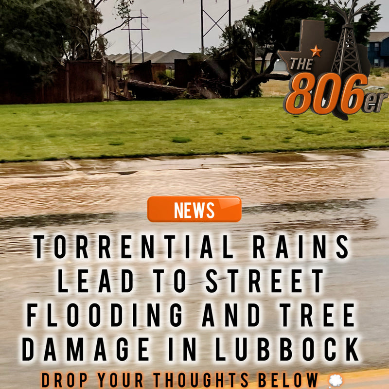 Torrential Rains Lead to Street Flooding and Tree Damage in West Lubbock