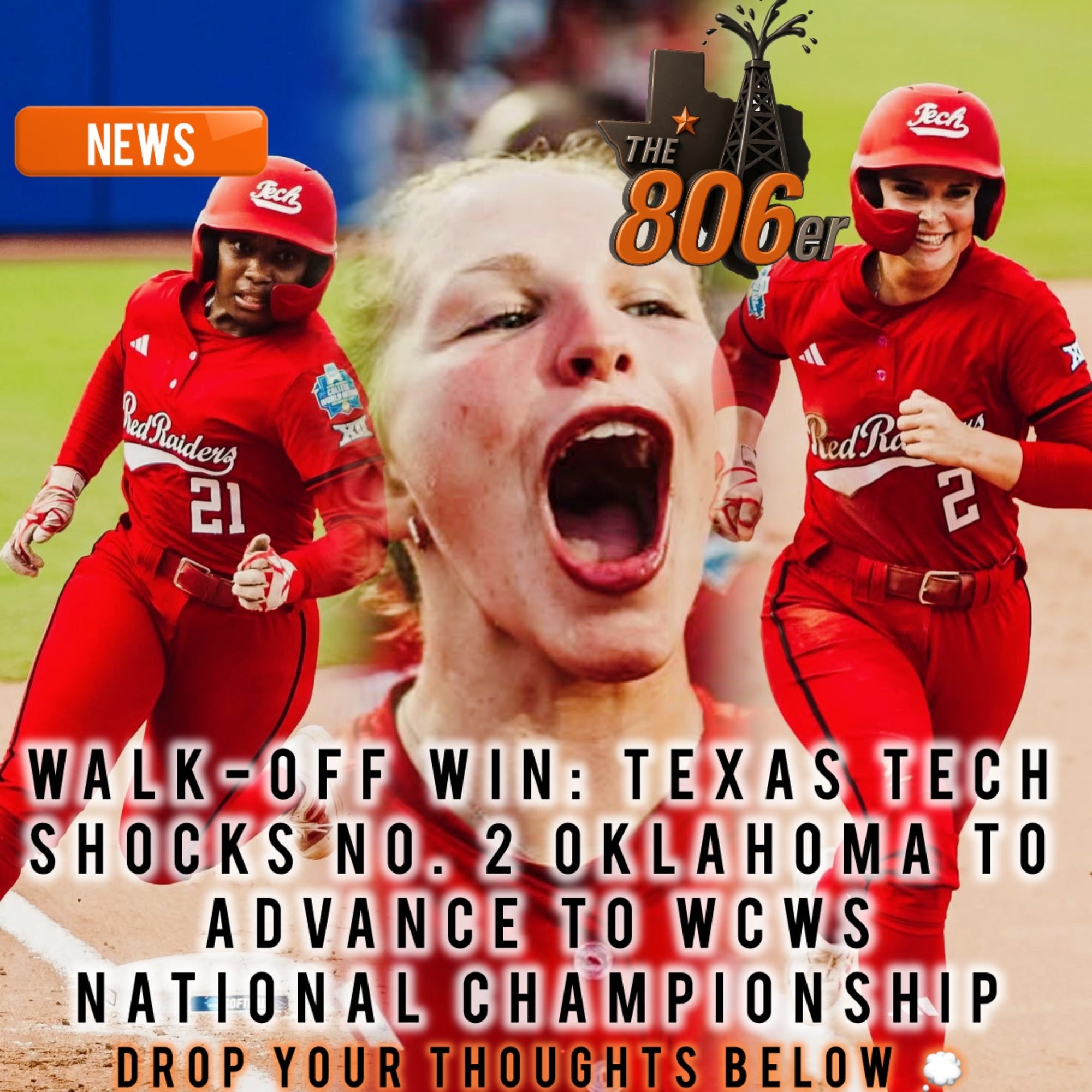 WALK-OFF WIN: Texas Tech Shocks No. 2 Oklahoma to Advance to WCWS National Championship