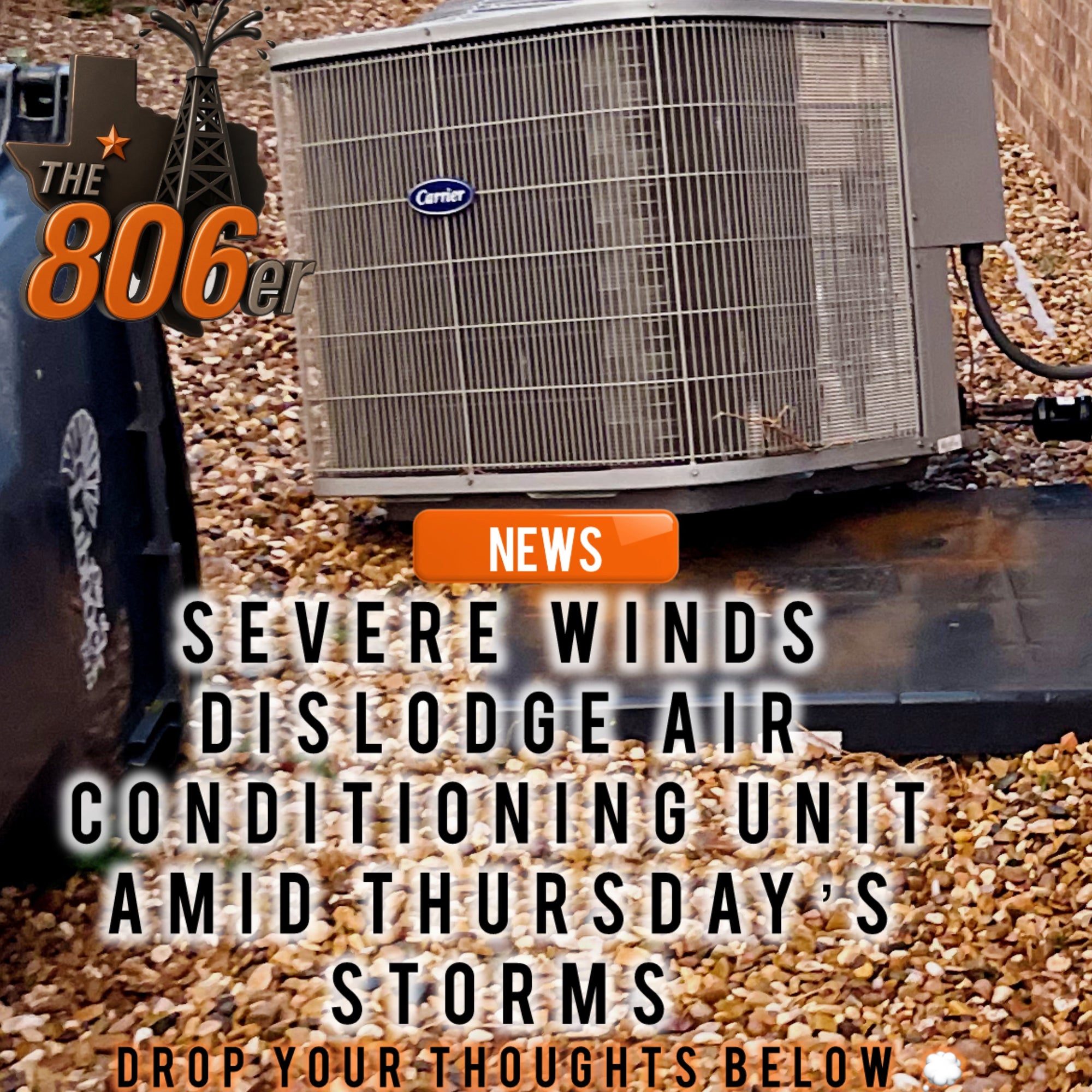 Severe Winds Dislodge Air Conditioning Unit Amid Thursday’s Storms